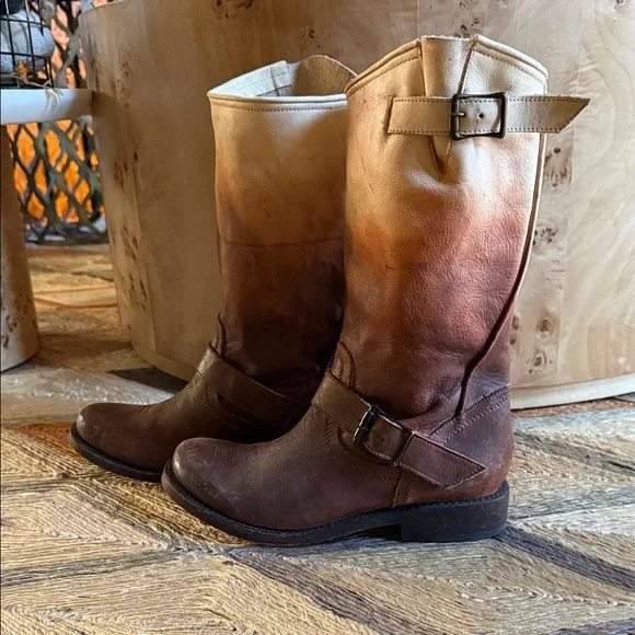 Freebird by Steven Ombre Brown Tan Heeled Boots - Picture 7 of 9